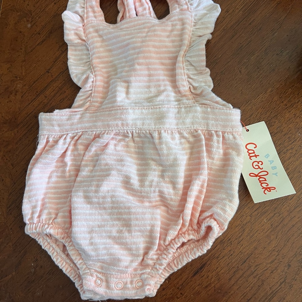 Baby Girl Pink Striped BubbleRomper - Cat & Jack